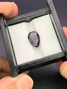Piedra Preciosa Iolita Corte Pera, Color Azul Violeta Natural, Piedra Suelta para Anillo, Colgante, Fabricación de Joyería, Venta al Por Mayor - Product Image 1