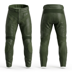 Pantalon de moto en cuir pour homme, protection haute performance, genouillères intégrées, respirant, durable, coupe ajustée, équipement personnalisable, pantalon moto avec logo sur mesure - Product Image 3