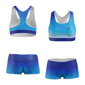 Ensemble de yoga et de sport personnalisé pour femmes : soutien-gorge de sport rembourré et short taille haute, séchage rapide, respirant, vêtements de sport actifs OEM ODM - Product Image 3