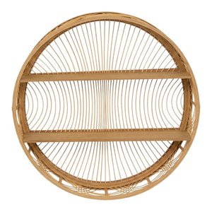 Handmade Natural Bamboo Rattan Round Wall <b>Shelf</b> Decorative Storage <b>Rack</b> for Hotel Spa Restaurant Interior Cheap - Product Image 1