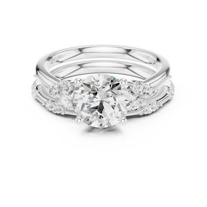 Anillo de Compromiso de Diamantes de Corte Brillante Redondo en Oro Sólido de 18K para Mujer, Chapado en Rodio, Engaste de Garras, Estilo Clásico, Certificado GIA - Product Image 1