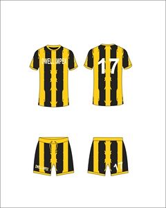 Maillot de football personnalisé avec nom d'équipe, 100 % polyester respirant, protection UV, manches courtes, grande taille - Product Image 2