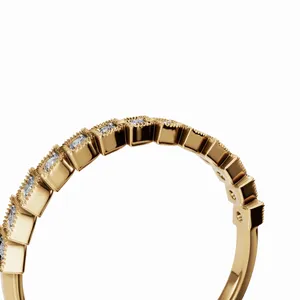 Nueva Colección de Anillos de Lujo para Mujer con Diamantes Cultivados en Laboratorio con Certificación IGI, Claridad VVS, Corte Redondo, en Oro Amarillo de 18K para Exportación al por Mayor - Product Image 5