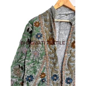 Suzani broderie hiver porter veste femmes manteau fête porter veste ethnique unisexe manteau, Suzani court matelassé belle veste - Product Image 4