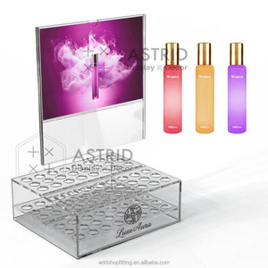 Expositor de Acrílico Personalizado con Logotipo, Ecológico, Resistente al Agua, para 48 Botellas de Spa, Transparente/Oro Rosa, de Lujo - Product Image 2