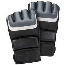 Red <b>Black</b> White PU MMA Gloves Half Finger Velcro Wrist Martial Arts Unisex Adult - Product Image 2