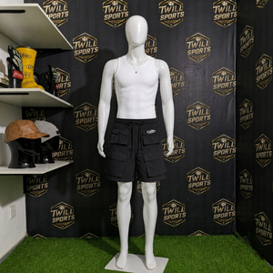 Shorts cargo pour homme personnalisés, multi-poches, tactiques, utilitaires, taille élastique, cordon de serrage, streetwear, décontractés, pour l'extérieur - Product Image 2