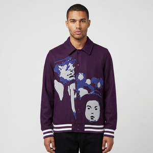Most Popular Custom Fashion Embroidery Patch <b>Canvas</b> 100% Cotton Windproof Breathable Classic College Bomber <b>Jacket</b> for <b>Men</b> - Product Image 5