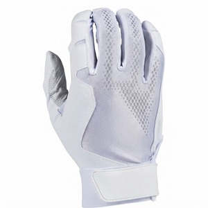 Black Batting <b>Glove</b> Right Hand Leather Breathable <b>Knit</b> Fabric Hook And Loop Closure Unisex Adult Training - Product Image 6