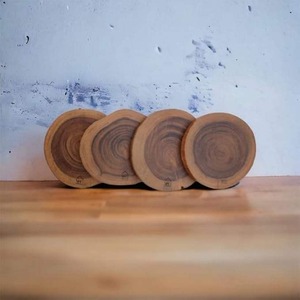 Natural Wooden <b>Coaster</b> Set Round Wood Drink <b>Coasters</b> for Home <b>Table</b> - Product Image 1
