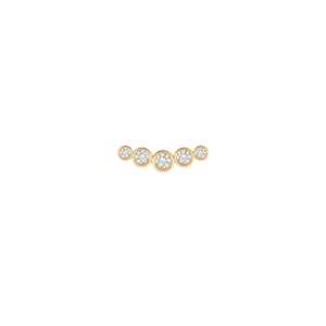 Paires de boucles d'oreilles Ear Climber en or massif 14k 18k, à fermoir à vis, avec diamant de laboratoire taille ronde serti clos, petits clous de piercing, bijoux fins - Product Image 1