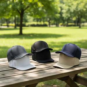 Gorra de béisbol de nailon de 5 paneles, transpirable, repelente al agua, con orificios cortados a láser, para verano, informal, con protección solar para exteriores. - Product Image 1
