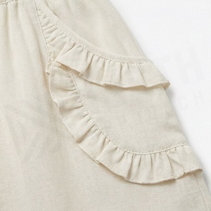 Mini-jupe en coton pour femme avec volants, taille élastique, style A-line, couleur unie, à porter toute l'année - Product Image 5