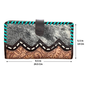 Nuevo bolso de mano de mujer de estilo occidental personalizado con detalles florales de cuero genuino y costura a mano - Product Image 2