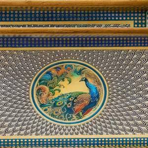 Ensemble de plateaux de service en bois au design élégant, 3 pièces, motif chameau numérique, plateau de service décoratif pour desserts, disponible à prix réduit - Product Image 5