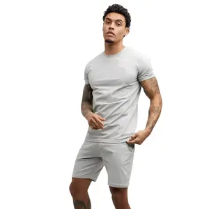 men full fitted Blank T Shirt And Short Set Plain Summer Outfits best selling new arrival Casual Two 2 Piece men Short Set