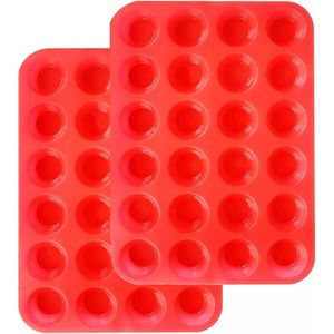 24 mini moules à muffins en silicone antiadhésifs, sans BPA, compatibles lave-vaisselle, idéales pour la préparation de muffins - Product Image 1