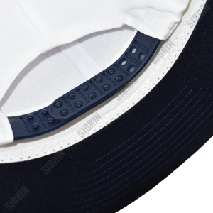 SIBRIN Custom Logo Unisex 6-Panel Baseball <b>Cap</b> White Navy Blue Color Cotton Twill Fabric Premium Baseball <b>Hat</b> <b>Flat</b> Brim Snapback - Product Image 4