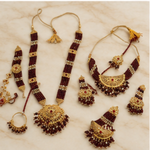 Conjunto de Collar con Colgante y Aretes con Piedras Chapadas en Oro de Primera Calidad, Estilo Clásico, para Bodas y Festivales - Product Image 4