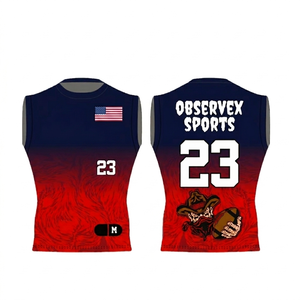 Maillot de football américain 7v7 pour jeunes, sans manches, respirant, avec impression par sublimation, sangle élastique, nom d'équipe personnalisé sur le devant - Product Image 2