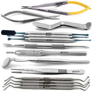 Kit de Microcirugía, Instrumentos Quirúrgicos Dentales de Acero Inoxidable, Juego de Instrumentos Manuales, Curetas Lucas, Elevadores Periósteicos, Pinzas - Product Image 1