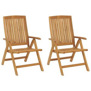 Set di sedie da giardino reclinabili in Teak in legno massello con 2 cuscini - Product Image 3