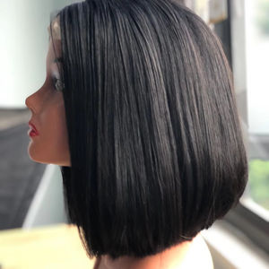 Cheveux naturels noirs vietnamiens Remy en gros 6x6 lisses et soyeux pour perruque bob frontale en dentelle marron clair avec ligne de cheveux naturelle - Product Image 1