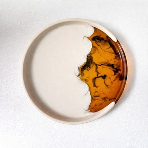 Elegant Resin Serving Storage Tray Rounded Plates For Vanity Food <b>Coffee</b> <b>Table</b> Decorative Breakfast Home Decor Serving Platter - Product Image 2