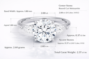 Bague de fiançailles de luxe en or massif 14 carats plaqué rhodium, diamant de laboratoire certifié IGI, 1,11 ct, trois pierres marquise sur le côté - Product Image 6