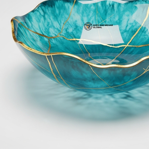 ชามเสิร์ฟตกแต่งรูปทรงคลื่นหลากสี ไล่เฉดสีส้ม ชมพู ม่วง ของตกแต่งศิลปะสมัยใหม่ ชามใส่ผลไม้ ขนมขบเคี้ยว - Product Image 5