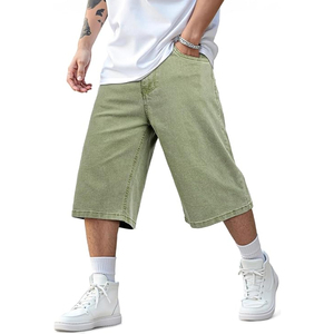 Pantalones Cortos de Mezclilla de Algodón Premium al por Mayor para Hombre, con Logotipo Personalizado, Transpirables, de Peso Pesado, de Cintura Media, Casuales de Verano, Sueltos y Ligeros - Product Image 1