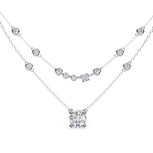 AMBER JEWELS T-2091 Collar de Diamantes de Oro Sólido de 18K, Corte Brillante Redondo, Diamante Natural Certificado por IGI, Joyería de Compromiso Unisex - Product Image 3