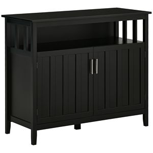 Credenza da Cucina Artigianale in Rovere Nero con 2 Ripiani Regolabili per Ingresso, Soggiorno, Villa, Fattoria, Palestra - Product Image 1