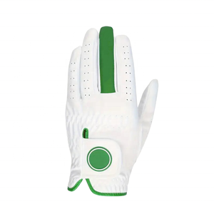Gants de golf unisexes respirants pour gaucher, en cuir Cabretta blanc, avec logo personnalisé, de haute qualité, durables, souples, fermeture auto-agrippante - Product Image 1