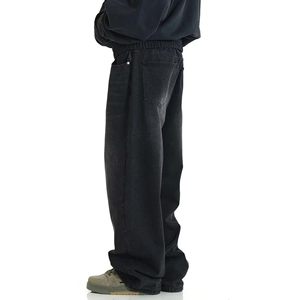 Men's Loose Fit Baggy Denim <b>Trousers</b> Wide Leg Acid Wash Fashion Custom Manufacturing Baggy Streetwear Denim Jeans Pants - Product Image 4