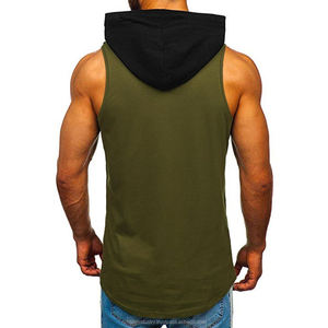 Men's New Design Hooded Sweatshirts Gym Tank <b>Top</b> Fitness Muscle Patchwork Sleeveless <b>Vest</b> Embroidered Casual Bodybuilding Winter - Product Image 2