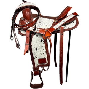 Selle d'équitation western en cuir véritable, équipement de cowboy personnalisé avec artisanat de qualité supérieure et décorations artisanales - Product Image 1