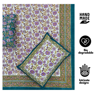 Premium Jaipur Hand Block Printed Pure Cotton Bed <b>Sheet</b> Set Indian artisanal <b>King</b> <b>Size</b> Super Soft Machine Washable Eco Friendly - Product Image 1