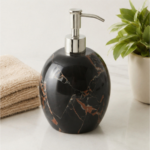 Distributeur de savon en marbre noir de luxe avec pompe en métal, flacon de lotion pour accessoires de salle de bain d'hôtel cinq étoiles à prix raisonnable - Product Image 2