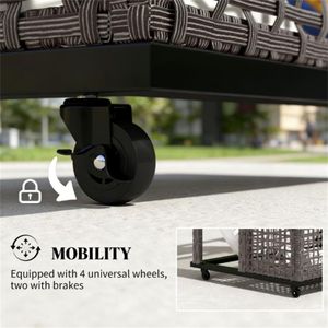 Panier de rangement en jonc de mer gris clair pour utilisation en piscine - Product Image 2