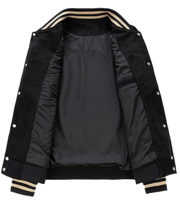 SBEA IMPEX <b>Men's</b> Faux <b>Suede</b> Varsity <b>Jacket</b> Vintage Letterman Baseball Bomber Loose Fit Long Sleeve Casual Streetwear Winter - Product Image 5