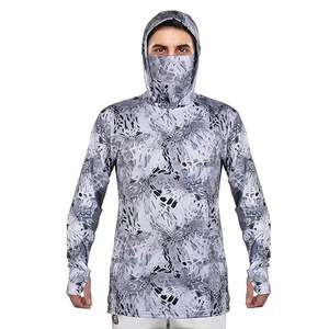 Unisex UPF50+ Spandex/Polyester Custom Color Outdoor <b>Sun</b> Block UV Waterproof Breathable Fishing Wear Long Sleeve Hoodie <b>Shirt</b> - Product Image 5