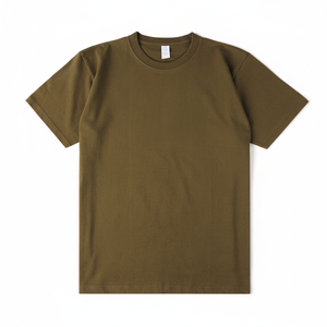 เสื้อยืดพรีเมียมเนื้อหนัก 100% ผ้าฝ้ายสีเขียวมะกอก ขายส่ง เสื้อยืดโอเวอร์ไซส์เรียบๆ สไตล์สตรีทแวร์สำหรับผู้ชาย ผลิตโดยผู้ผลิตเสื้อยืดแบบเรียบๆ - Product Image 3