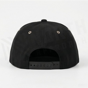 Gorra Snapback Negra de 6 Paneles, Unisex, de Sarga de Algodón, Visera Plana, Estilo Casual, Talla Adulto 58-60CM - Product Image 2
