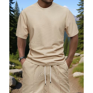 Men Summer Matching <b>Set</b> Manufacturer Cotton T Shirt Cargo Shorts Casual OEM Bulk Supply - Product Image 5