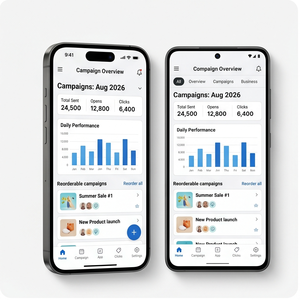 Application de marketing par e-mail Royalcraft – Gestionnaire de campagnes, Envoi de courriers en masse, Automatisation et analyse iOS/Android - Product Image 1