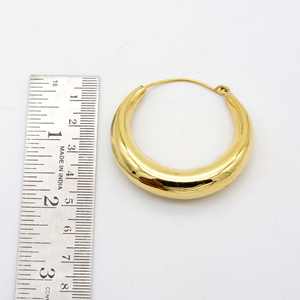 Golden statement brass circular golden <b>handmade</b> <b>earring</b>,bohemian golden <b>earring</b> for women. - Product Image 2