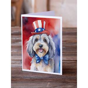 Terrier tibétain patriotique américain fantaisiste A7 cartes de note 8 Pack 5x7 cartes vierges avec enveloppes pour salutations - Product Image 2