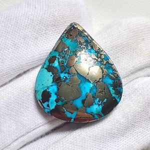 Vente en gros de pierres précieuses en turquoise bleue naturelle de qualité supérieure, personnalisées, en forme de cabochon, de forme ovale, pour la fabrication de bijoux - Product Image 2