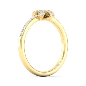 Anillo de Compromiso Clásico para Mujer en Oro Amarillo con Diamante Cultivado en Laboratorio, Corte Brillante, Diamantes Laterales, Oro 10K 14K 18K 925, Regalo de Boda, Fiesta - Product Image 3